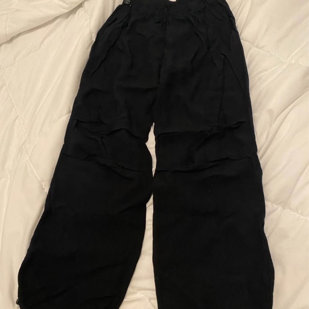 Black linen Adjustable Linen Pants